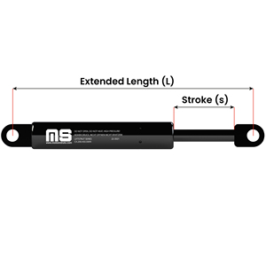 Support de coffre de véhicule Motionstruts 8,25 pouces 850N 4101 avec extrémités et retenues 4101-W Remplacement OE 1146649 Fabriqué en Turquie - Product Image 3