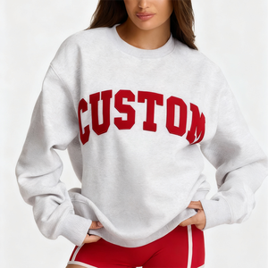 เสื้อสเวตเชิ้ตคอเต่าผ้าฟลีซสำหรับผู้หญิงแบบกำหนดเองสำหรับฤดูหนาว โพลีเอสเตอร์/คอตตอน ทรงโอเวอร์ไซส์ ปักโลโก้ด้านหน้า ออกแบบเองได้ - Product Image 1