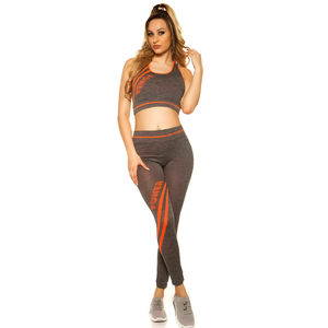 Conjunto de Yoga para Mujer Hecho a Medida, Diseño Sólido, Cintura Elástica, Logotipo Frontal, 2 Piezas, Ropa Deportiva de Gimnasio, Alta Calidad, Venta al por Mayor - Product Image 5