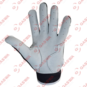 Gants de frappe de baseball de couleur verte à manchette courte en cuir de vachette respirant disponibles à un prix raisonnable - Product Image 4