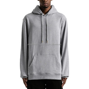 Factory Price Grey Color Plain Bulk Winter Pullover Hoodies Good Quality Street Style Custom Design Men Hoodies - Product Image 4