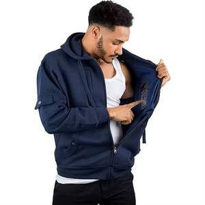 High Street Trend Hombres Cremallera Sudadera con capucha Personalizada Venta al por mayor Poliéster/Algodón Impermeable Transpirable Invierno Moda Gráfico Elegante - Product Image 3