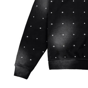 Sudadera con Capucha Personalizada con Logotipo, Sudadera con Capucha Degradada con Pedrería, Sudadera con Capucha con Lavado Ácido y Pedrería Apilada para Hombre - Product Image 6