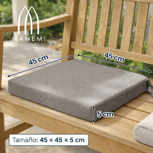 Cuscino per Sedia da Esterno Idrorepellente 45x45x5 cm con Cinghie di Fissaggio, Facile da Pulire e Fodera Rimovibile con Cerniera - Product Image 3