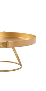 Moderno Soporte para Pastel de Metal Dorado con Lazo Lateral, Bandeja Redonda de Lujo para Cupcakes con Base de Alambre para Bodas y Eventos - Product Image 4
