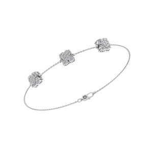 Pulsera de oro blanco de lujo para mujer Diamantes naturales 14K 18K OEM ODM Diseño de moda Fabricante indio Directo de fábrica al por mayor - Product Image 1