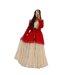 Ever New Exclusive Self-Design Bordure Georgette en soie de coton mercerisé extensible pour les fêtes d'hiver Mariages Nouvel été - Product Image 1