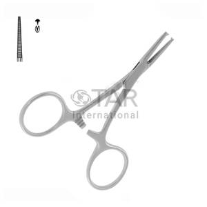 Micro Mosquito Hemostático Fórceps Recto 1x2 Dientes 10,0 cm Pinza quirúrgica Acero inoxidable Cirugía Sangre Instrumentos médicos - Product Image 1