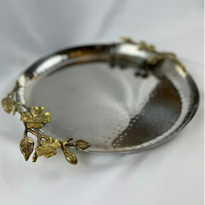 Plateau à chocolat en aluminium durable, fait main, écologique, au design accrocheur, avec accents floraux dorés, pour hôtels, boutiques de cadeaux, fêtes - Product Image 1