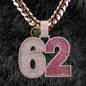 จี้เพชรสร้างในห้องปฏิบัติการสุดหรู สั่งทำเลขได้ ประดับเพชรเต็มวง ทองเหลืองชุบทองคำขาว ทรงกลม เจียระไนแบบบริลเลียนท์ สี DEF ความสะอาด VVS VS เครื่องประดับสไตล์ฮิปฮอป - Product Image 1