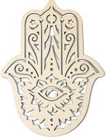 Art mural en métal main de Hamsa, décoration intérieure, sculpture murale en métal découpée au laser, motif floral, pour la maison, le bureau, le studio de yoga, décoration murale