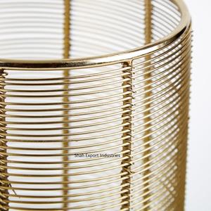 Newest Design Metal <b>Wire</b> Gold Color <b>Flower</b> Bowl With Base for Home and Wedding Tabletop Decoration <b>Flower</b> Vase - Product Image 4