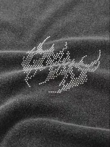 Venta al por mayor por encargo Rhinestone gráfico de gran tamaño 100% algodón negro hombres camisetas Vintage lavado pesado Streetwear 300gsm - Product Image 3