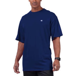 T-shirt da uomo Champion Big Tall blu XXL in jersey traspirante con stampa serigrafica - Modello numero stampato - Product Image 1