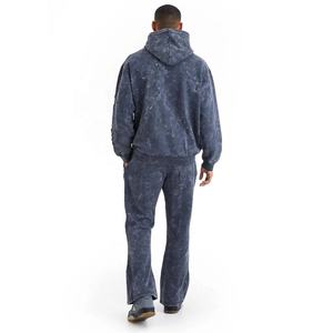 Sudadera con capucha de lana tecnológica de alta calidad, pantalones de chándal acampanados, chándal para correr, chándal con cremallera, conjunto estampado con Logo Puff de talla grande para hombres y mujeres - Product Image 2