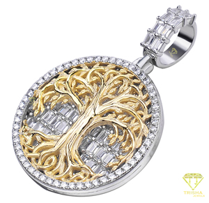 Hip Hop religioso Moissanite colgante declaración joyería Bagette corte colgante rodio plateado cristiano joyería regalo - Product Image 4