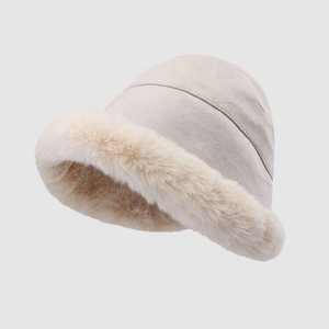 Sombrero de Pescador para Mujer SIDDIQUI HOSINEX 2024, de Piel Sintética, Laminado, Casual, de Felpa, sin Costuras, Lavado, Cálido para Invierno, con Lazo - Product Image 1