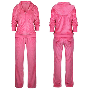 Conjunto Deportivo de 2 Piezas para Mujer, Invierno, Corto, de Terciopelo, Sudadera con Capucha y Cremallera Completa y Pantalones Deportivos con Bolsillos, Ropa Deportiva Informal - Product Image 5