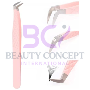 High Quality Pink Straight Isolation Volume Eyelash Extension Graft Tweezers Stainless Steel Pointed Tip Good Seller - Product Image 2