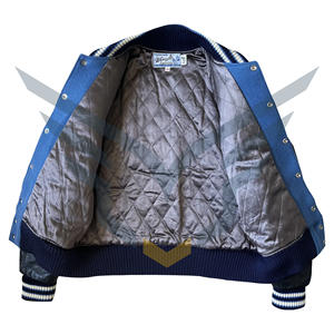 PRO feutre personnalisé Streetwear broderie Chenille laine Vintage bleu couleur hiver personnalisé collège Baseball veste pour hommes - Product Image 4