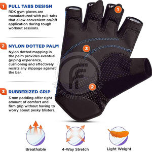 Gants de musculation demi-doigts en cuir légers et respirants pour la gym et la musculation (unisexe) - Product Image 2