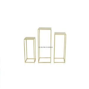 <b>Set</b> Of 3 Simple Standard Designer High Grade Gold Plated Best Quality Aluminum Casted Harlow Stand Wedding <b>Decoration</b> Supplies - Product Image 1