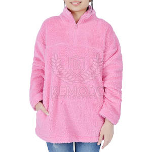 Suéter Informal de Mujer, Tejido en Sherpa, con Cuello Alto y Logotipo Frontal, Manga Larga, para Invierno - Product Image 1