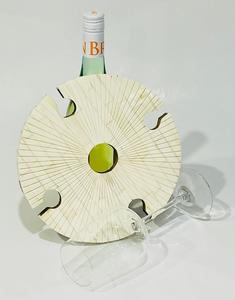 Vendeur chaud ivoire blanc gravé vin Caddy quatre verres support fonctionnel table os incrustation pour la maison stockage salon utilisation - Product Image 1