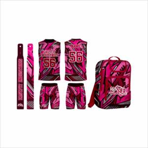 Maillots de football américain 7 contre 7 entièrement personnalisés OEM, nouveau design, impression numérique, uniformes de flag football, 100% polyester - Product Image 3