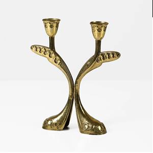 Portavelas de aluminio artístico hecho a mano de lujo centro de mesa sofisticado para el hogar y la boda para Pascua y Navidad - Product Image 1