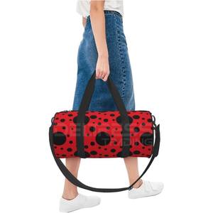 Bolsa deportiva de gimnasio de malla ligera con logotipo personalizado, lona de viaje de gran capacidad Unisex con cierre de cremallera hecha de lona y nailon - Product Image 5