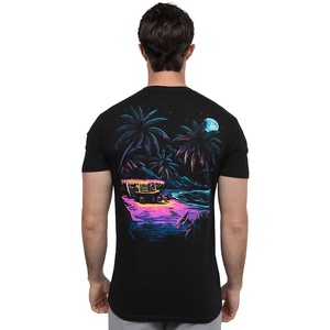 Camiseta de Moda Urbana con Estampado Tropical Nocturno, Camisetas con Estampado Gráfico Personalizado DTG, Camisetas de Algodón Vintage Góticas de Hip Hop - Product Image 2