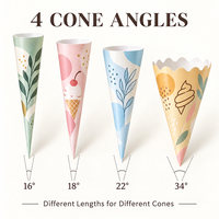 Emballage personnalisé jetable pour cornets de gaufres et de crème glacée, enveloppe en papier pour cornets de gelato