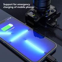 Lampe frontale puissante USB-C rouge, blanche et bleue avec zoom, détecteur de mouvement, LED rechargeable, étanche, COB, à induction, pour le camping