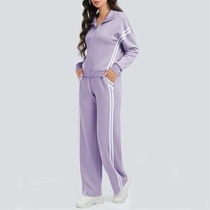 Ensemble de survêtement deux pièces pour femme en velours uni à capuche avec logo personnalisé imprimé, taille plus, avec veste et pantalon de jogging - Product Image 5