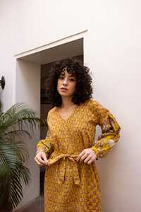 ชุดลำลองมีสไตล์สำหรับผู้หญิงและเด็กผู้หญิงผ้าฝ้ายสวมใส่สบายแขนสั้นทรงตรงรอบเอวธรรมชาติ - Product Image 5