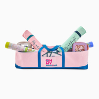 Sac de transport portable rose et bleu pour Mahjong américain avec logo personnalisé, grande capacité, en tissu, pour tuiles, supports et tapis de table