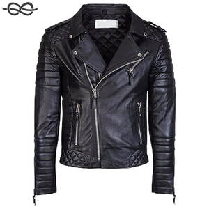 Veste de motard en cuir d'agneau véritable noir pour hommes vestes de moto vintage authentiques vêtements d'extérieur durables et élégants pour hommes - Product Image 5
