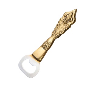 Ouvre-bouteille de luxe fait à la main en métal gaufré design floral à bas prix - Product Image 6
