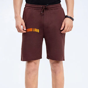 กางเกงขาสั้นออกกำลังกายลำลองสำหรับผู้ชายคุณภาพพรีเมียม แฟชั่นใหม่ ลายเรียบ ผ้าฝ้าย/โพลีเอสเตอร์ แห้งเร็ว ระบายอากาศได้ดี - Product Image 1