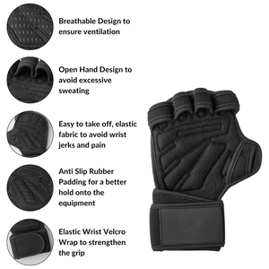 Premium Half-<b>Finger</b> Workout <b>Gloves</b> Ventilated Comfortable Weight Lifting Protect <b>Gloves</b> for Men Women High Exercise Training - Product Image 2