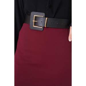 กระโปรงทรงดินสอเบอร์กันดีสำหรับดำน้ำ - Product Image 4