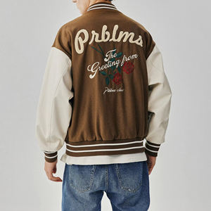 Veste universitaire en cuir brodée de haute qualité, logo personnalisé, manches longues, vestes de baseball pour hommes et femmes, vestes universitaires - Product Image 3