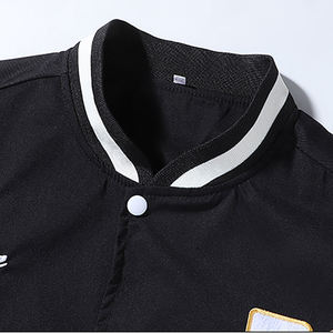 Chaqueta universitaria con cuello levantado para hombre, nuevo producto, explosión de invierno, logotipo bordado a la moda, bombardero universitario de béisbol para hombre - Product Image 4