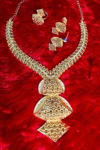 Ensemble de bijoux fantaisie plaqué or 22 carats fabriqué en Inde, comprenant un collier, style Comores Mayotte, bijoux tendance - Product Image 4