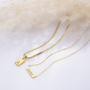 Mama Plain Charm Rectangle Collier en argent sterling 925 turc fait à la main en gros pendentif en argent sterling 925 - Product Image 4