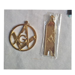 Collier de past potentate maçonnique SHRINER en or, épinglette de revers de past potentate, médaille avec ruban, croix maltaise, bijoux en métal - Product Image 5