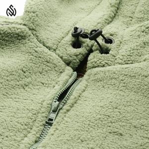 Elegante chaqueta Sherpa con cremallera para hombre, forro polar personalizado, bordado de Color sólido, chaqueta de invierno de moda - Product Image 5