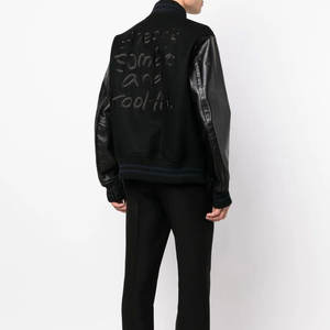 Veste universitaire en tissu de laine de haute qualité pour homme, style vintage décontracté, col montant, personnalisable, style streetwear, écologique - Product Image 2