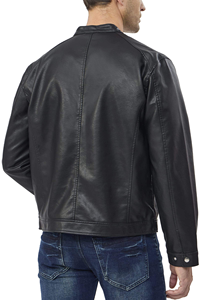 แจ็กเก็ตหนังแขนยาวสำหรับผู้ชายแบบปรับแต่งได้ดีไซน์แฟชั่นด้านหน้าสไตล์ทางการ - Product Image 5